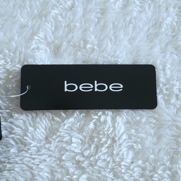 bebe Black🖤 Ribbed Top with Teal Blue💙 Rhinestones💎 - NWT - Picture 6 of 16